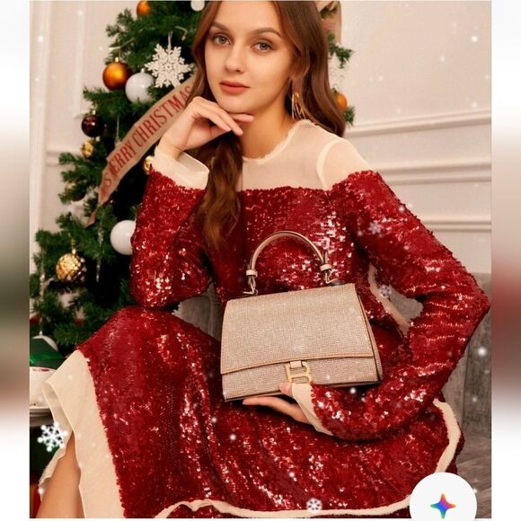 Zara Runs bigLimited EDITION- BLOGGER'S FAVE! SEQUIN CHIFFON DRESS ZW COLLECTION - Picture 4 of 16